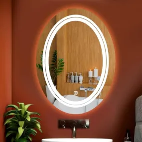 KAMAL INTERIORS Oval Wall Mounting Mirror with Light |Bathroom Mirror,Venity Mirror,Smart Mirror | LED Mirror 3 Tone (Cool White, Natural White, Warm White)