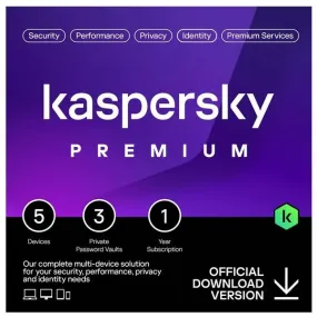 Kaspersky Premium 5 Device 1 Year - Digital Code delivered via email