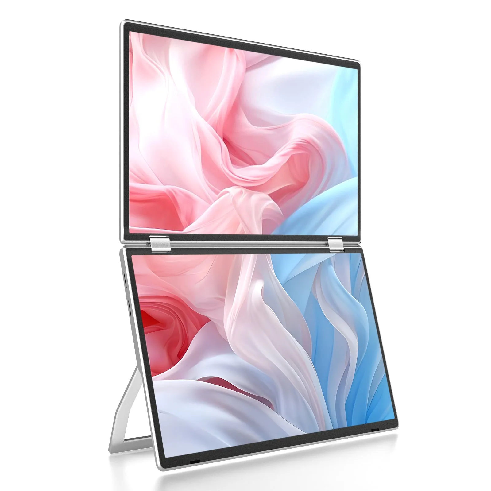 KEFEYA M2 Foldable Monitor Laptop Screen Extender, 15.6" Folding Triple Portable Monitor for Laptop, 1080P FHD IPS Display Triple Monitor for Laptop with Windows MacOS, One Cable/340° Rotation/VESA Mountable/Ergo Design