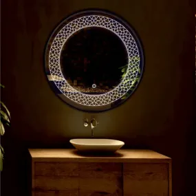 Khushi Decors LED Mirror Glass for Bathroom Wall - Decorative Home Decor Mirror for Bedroom, Living Room, Drawing Room, Hall, Makeup Room and Wash Basin (Size - 24x24 Inch Round HD10)