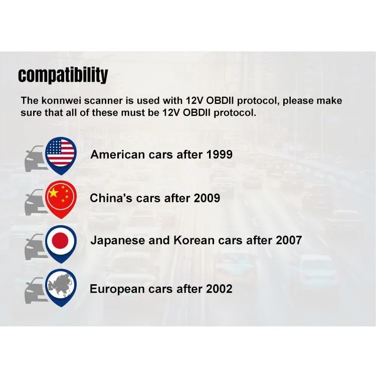 KONNWEI KW860 Car 2.8 inch TFT Color Screen Battery Tester Support 8 Languages / I Key Analysis Function