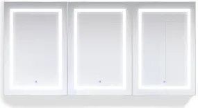 Krugg Reflections Svange LED Triple Medicine Cabinet w/ Dimmers & Defoggers - 2 Sizes