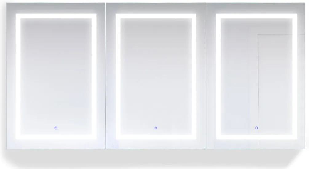 Krugg Reflections Svange LED Triple Medicine Cabinet w/ Dimmers & Defoggers - 2 Sizes
