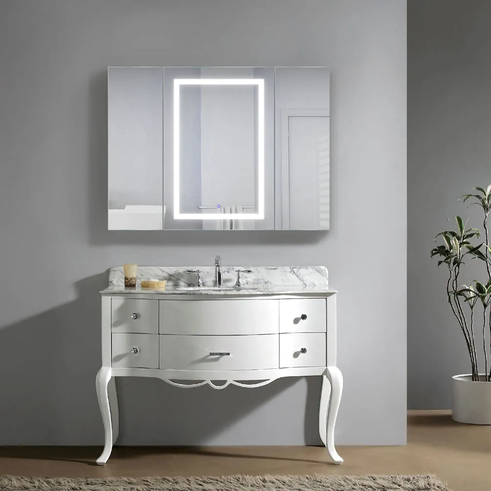 Krugg Reflections Svange Triple Door, LED Medicine Cabinet with Defogger - 4 Sizes