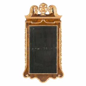 Large Walnut and Parcel Gilt Mirror