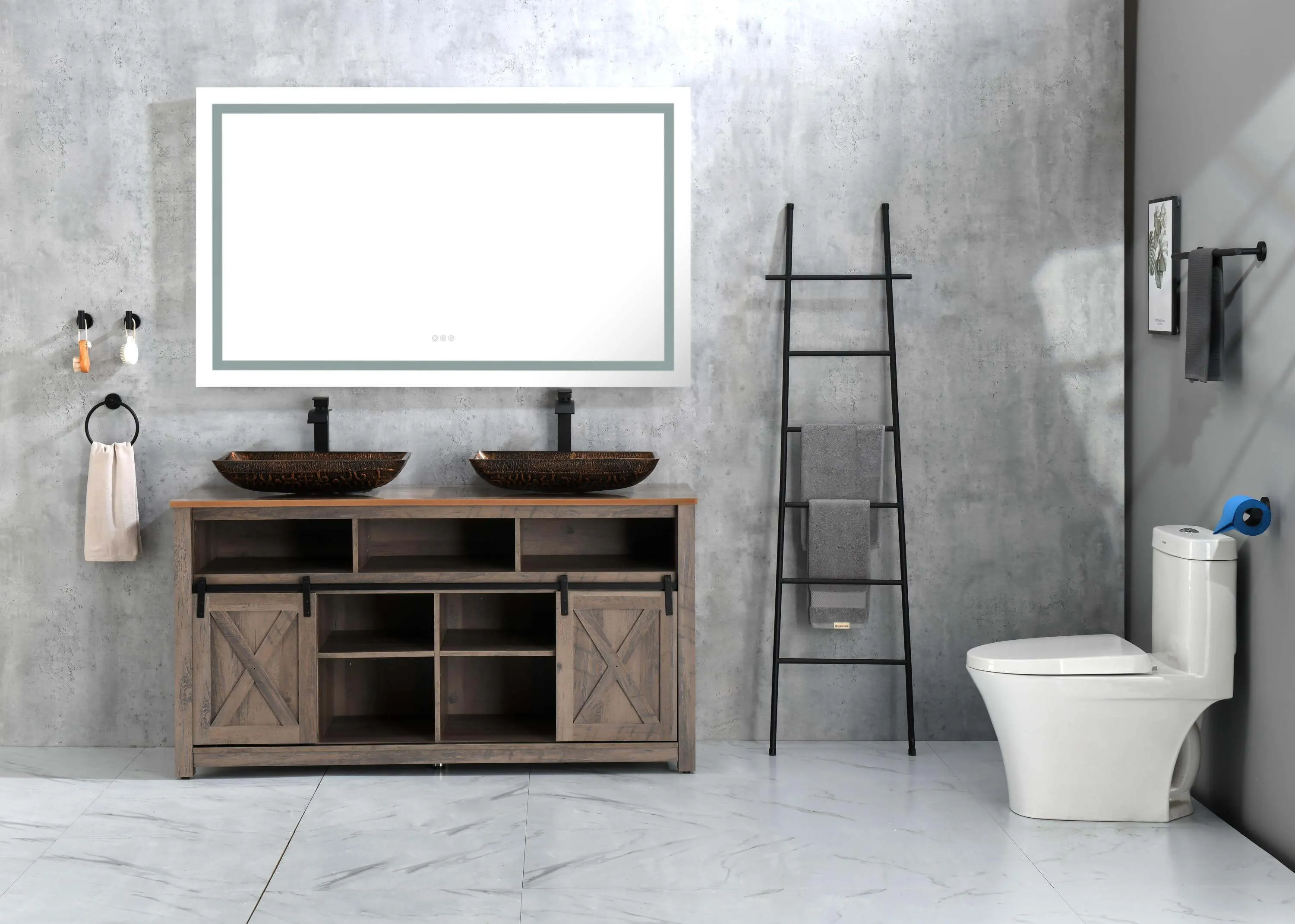 LED Bathroom Vanity Mirror 72x30 | Smart 3-Color Lighting