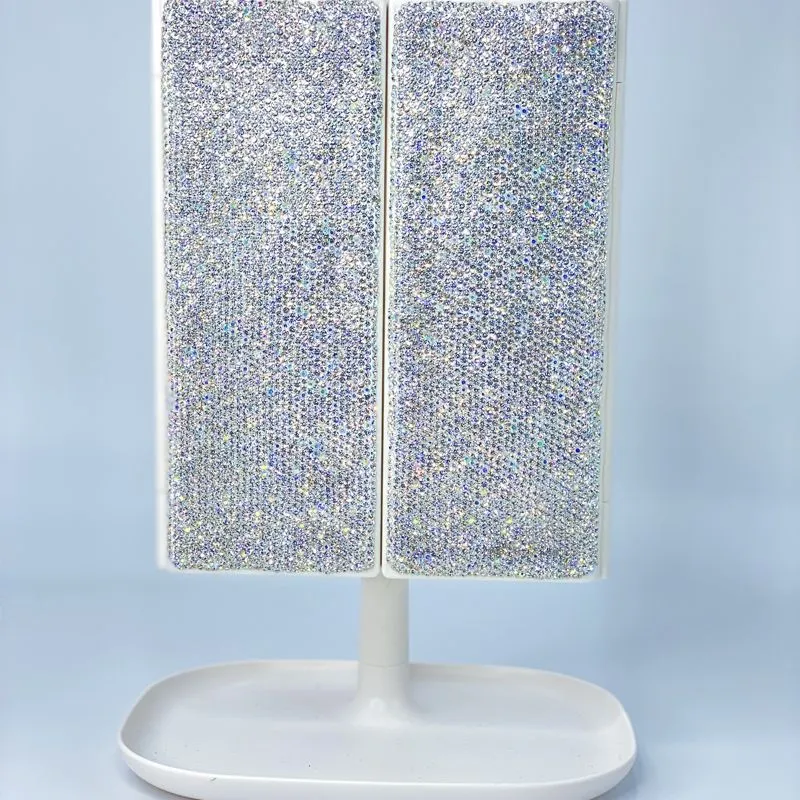 LED Light Makeup Mirror with Seat, Detachable and Foldable Double-pen with Light Two In One High Looking