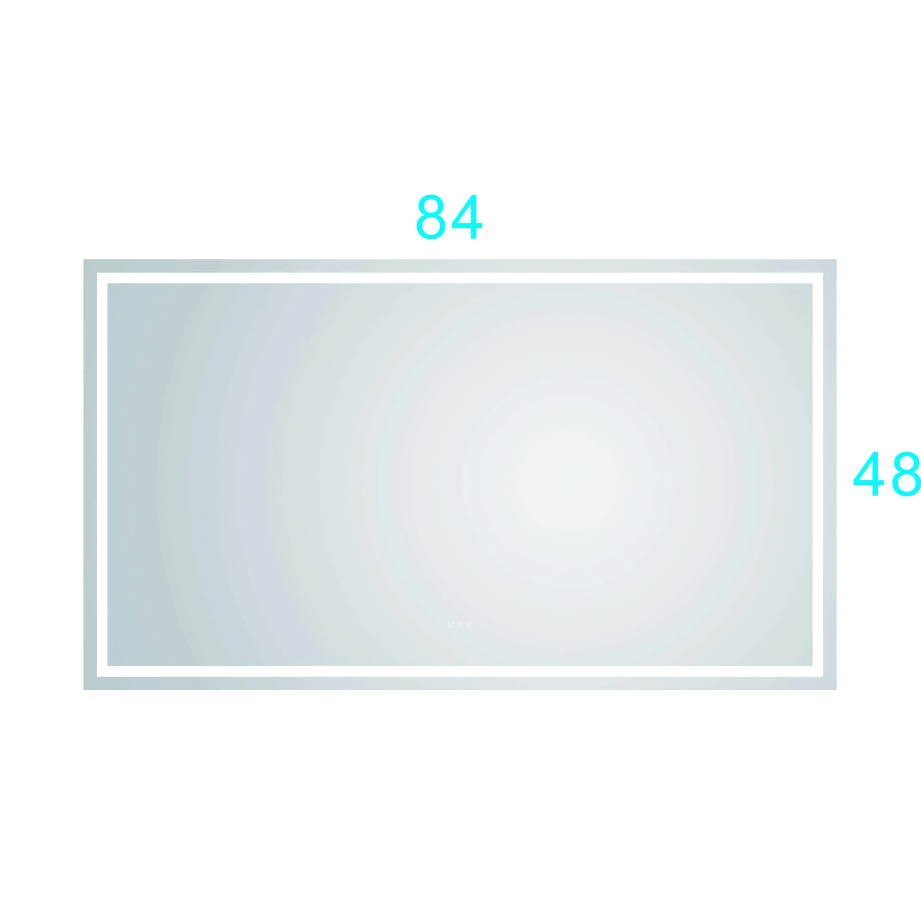 LED Lighted 84x48 Mirror - Anti-Fog & High Lumen Controls