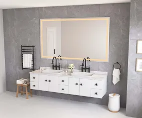 LED Lighted 84x48 Mirror - Anti-Fog & High Lumen Controls