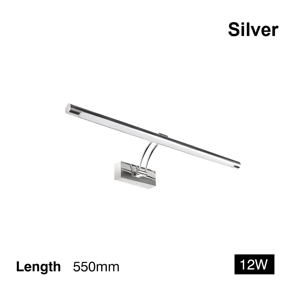 Led Wall Lamp Black Silver Bathroom Mirror Light