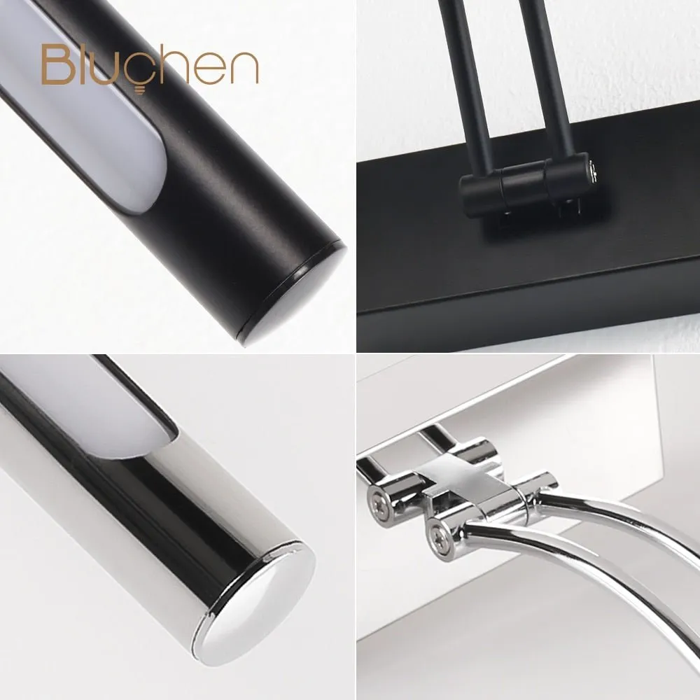 Led Wall Lamp Black Silver Bathroom Mirror Light