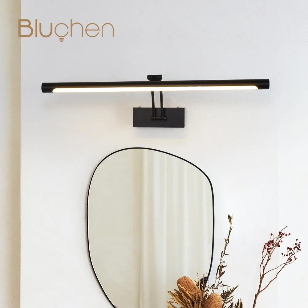 Led Wall Lamp Black Silver Bathroom Mirror Light