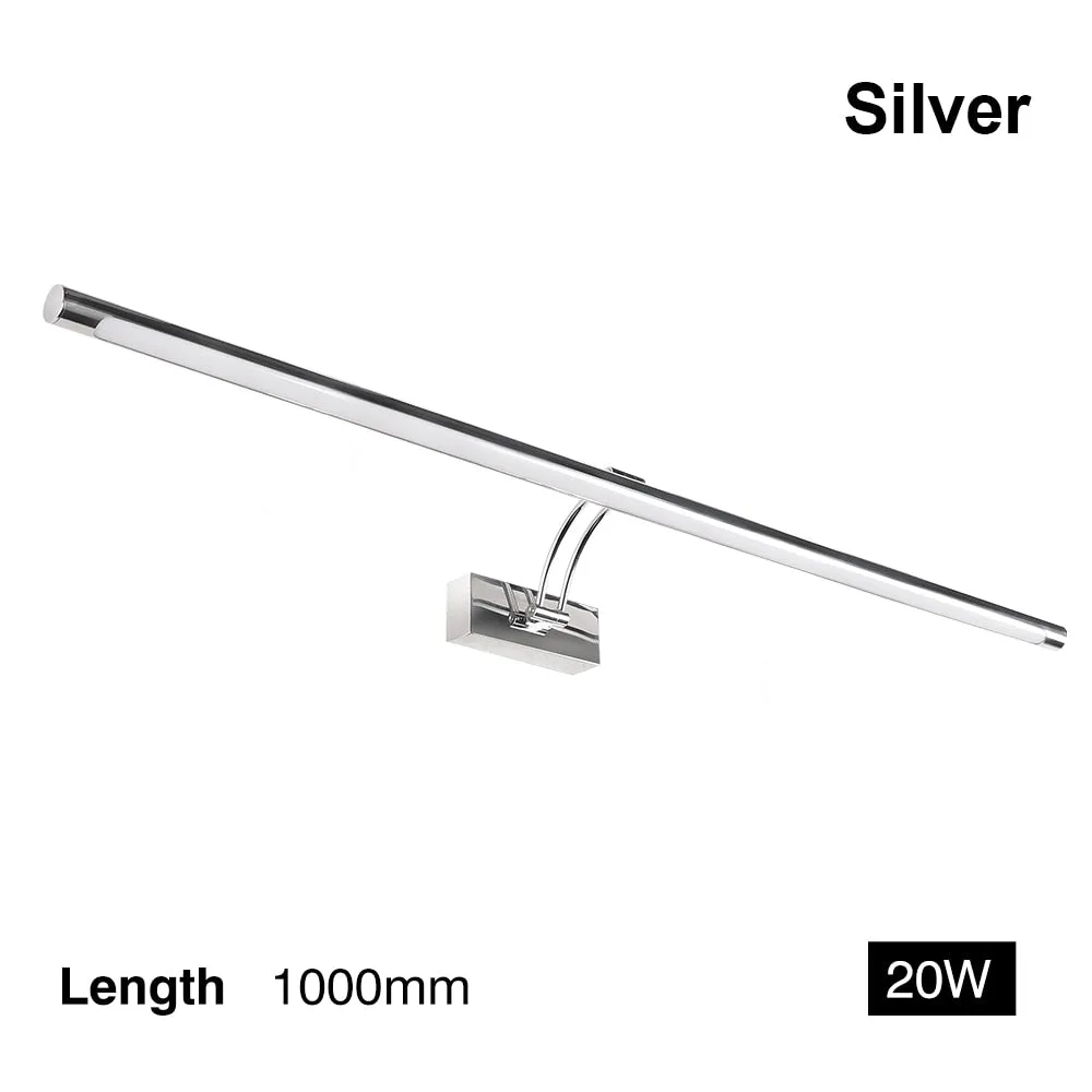 Led Wall Lamp Black Silver Bathroom Mirror Light