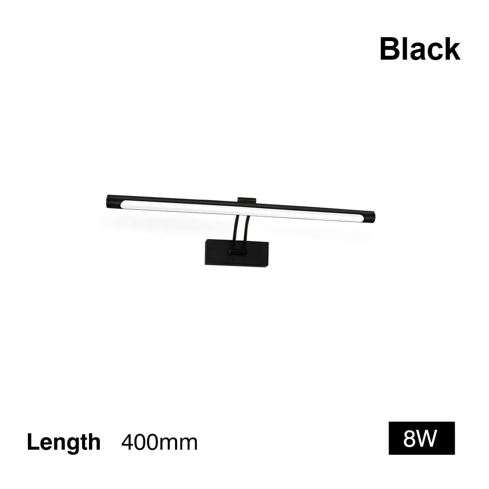 Led Wall Lamp Black Silver Bathroom Mirror Light