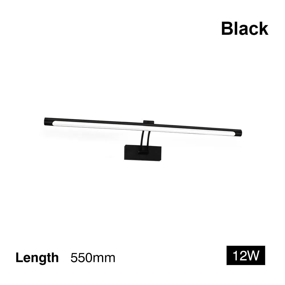 Led Wall Lamp Black Silver Bathroom Mirror Light