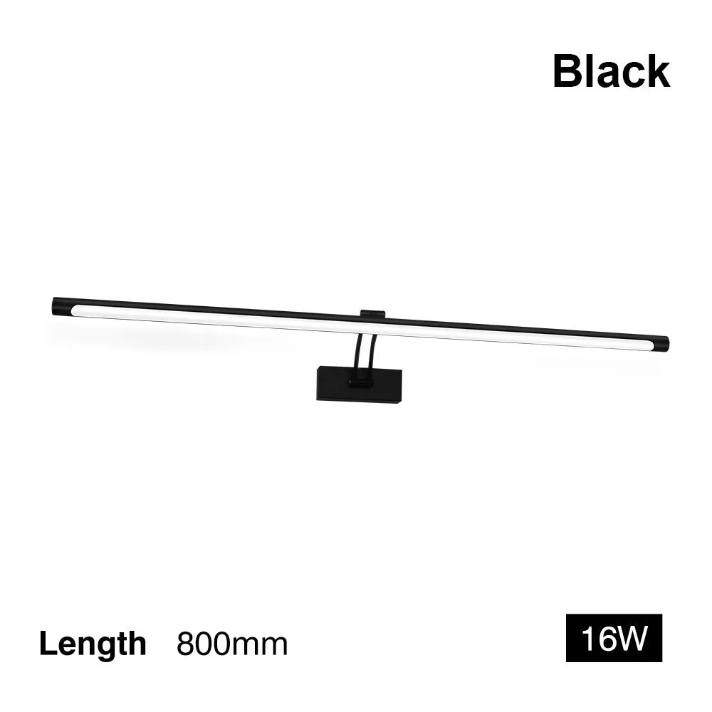 Led Wall Lamp Black Silver Bathroom Mirror Light