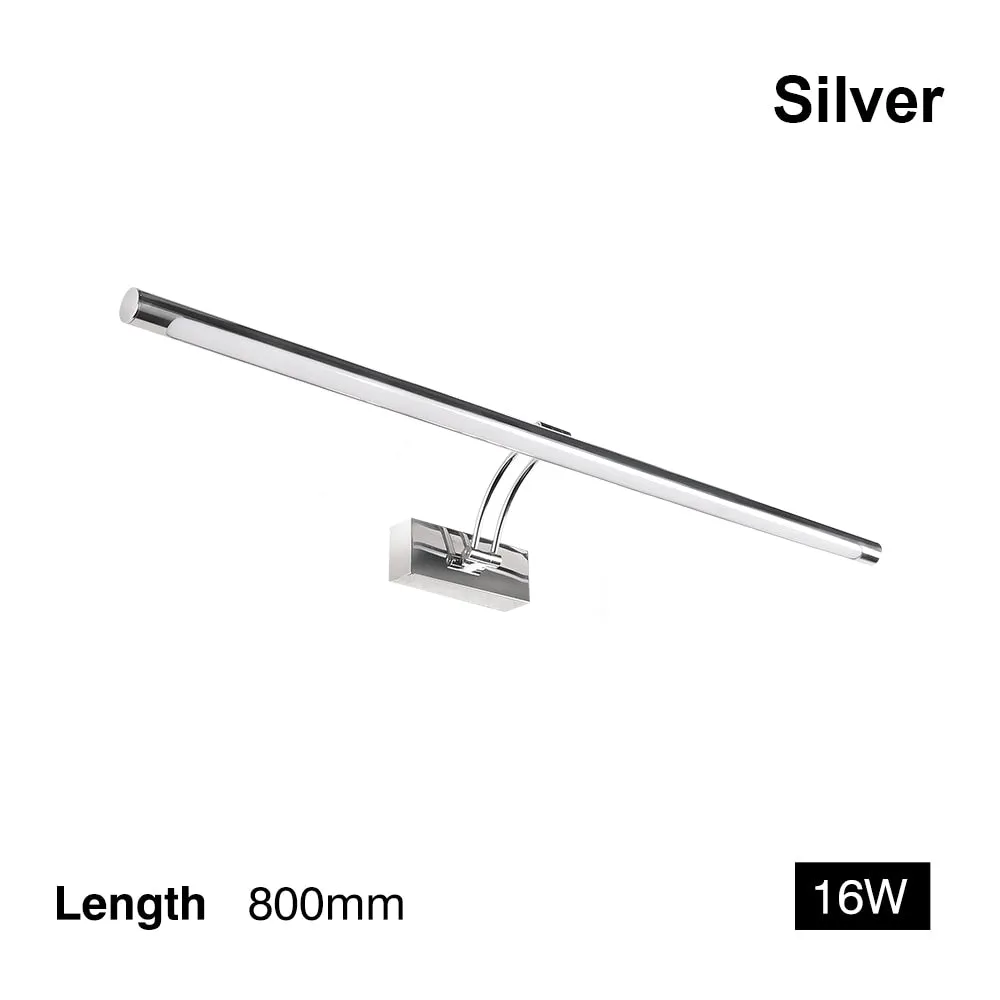 Led Wall Lamp Black Silver Bathroom Mirror Light