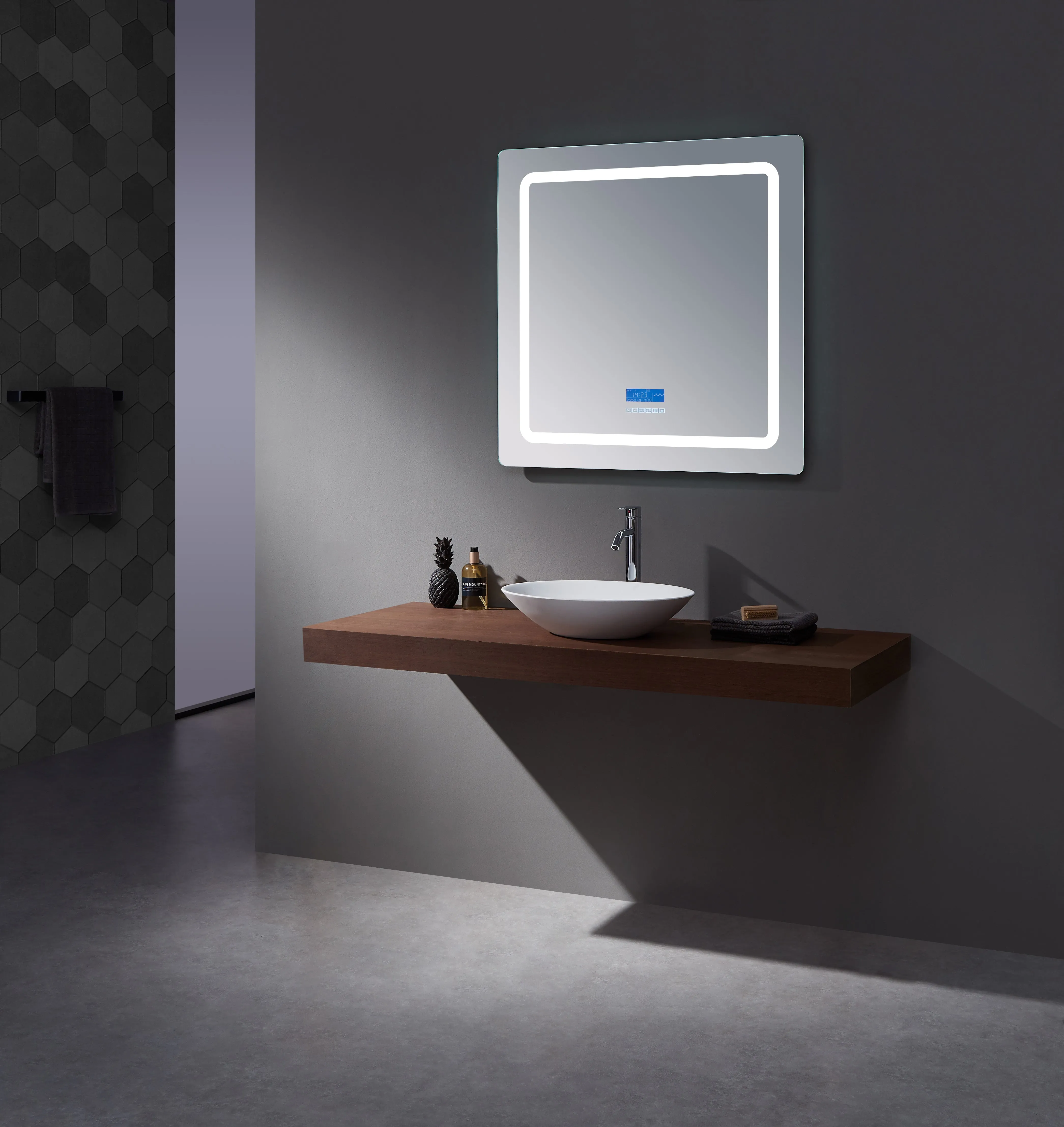 Lexora Caldona 36" Wide x 32" Tall LED Mirror w/ Defogger