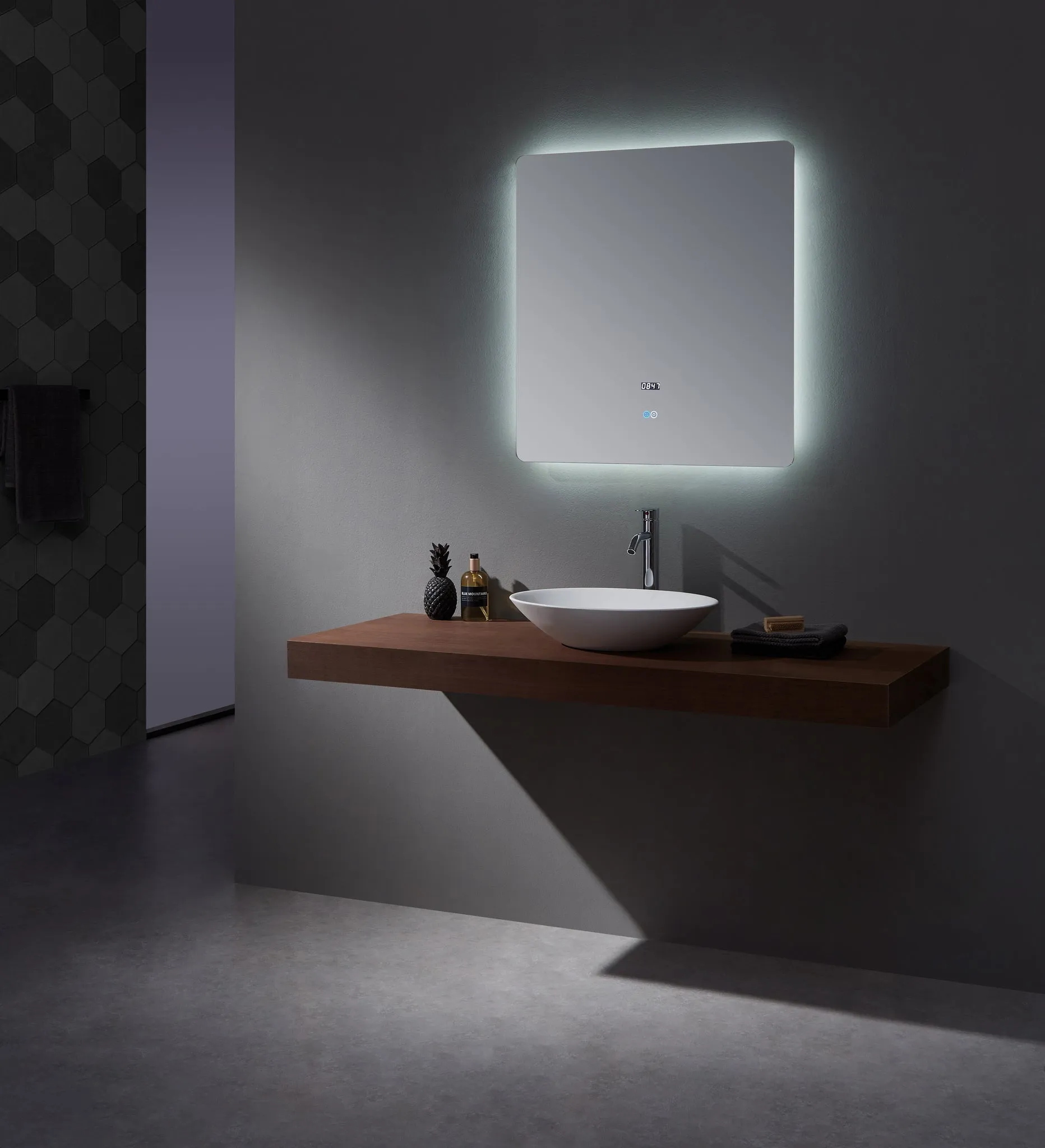 Lexora Lugano 30" Wide x 32" Tall LED Mirror w/ Defogger