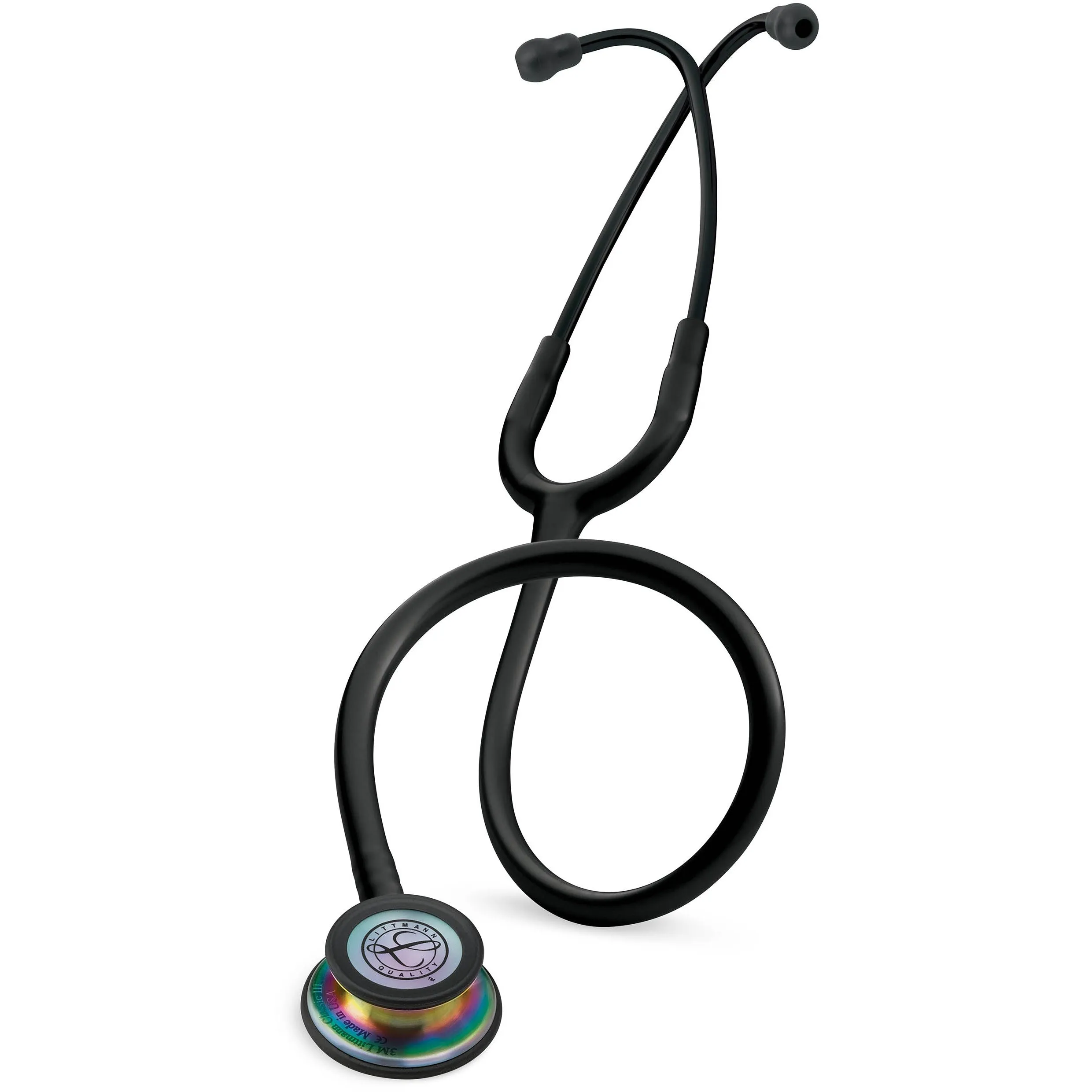 Littmann Classic III Monitoring Stethoscope: Black - Rainbow Finish 5870 - Over Engraved