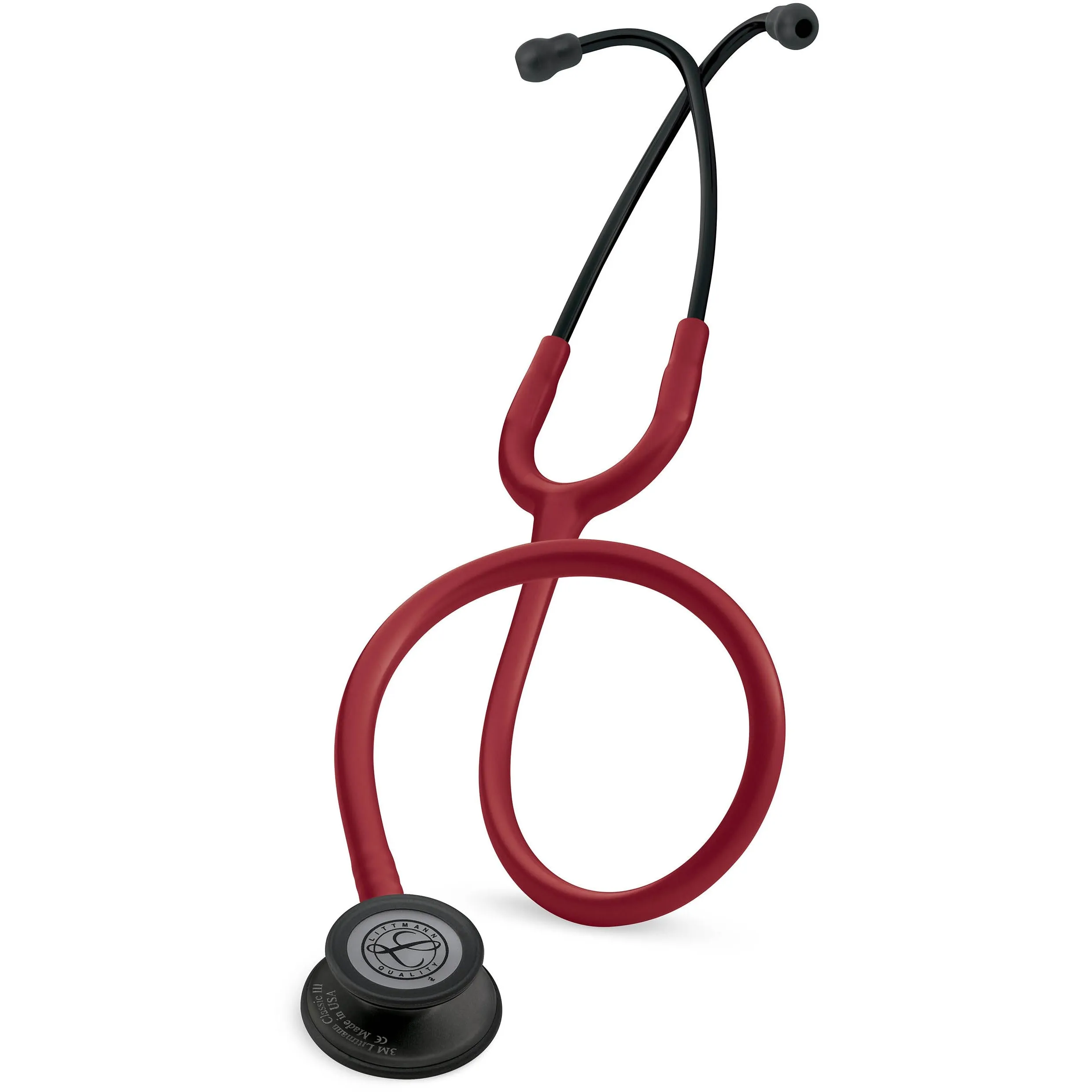 Littmann Classic III Monitoring Stethoscope: Burgundy - Black Finish 5868 - Over Engraved