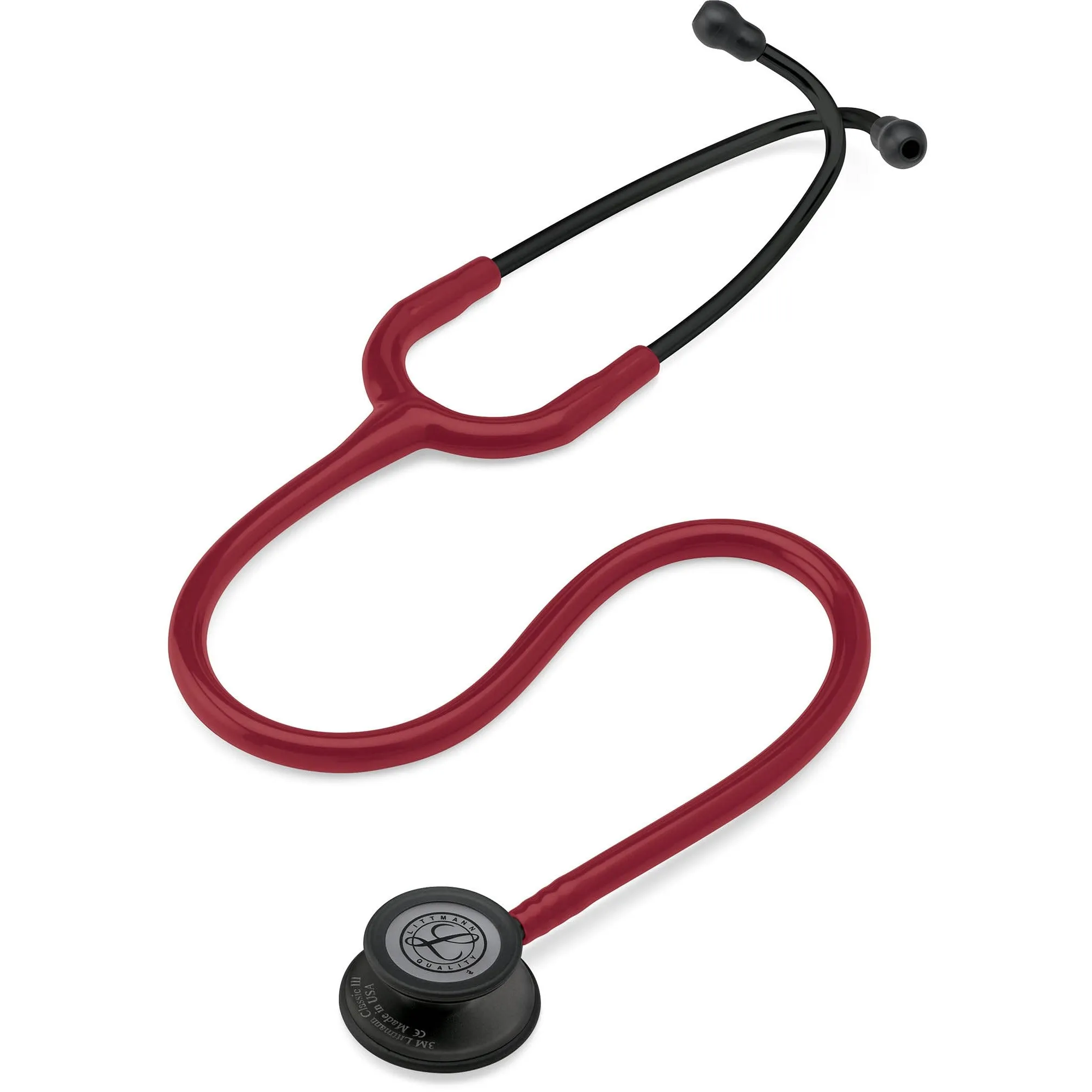 Littmann Classic III Monitoring Stethoscope: Burgundy - Black Finish 5868 - Over Engraved