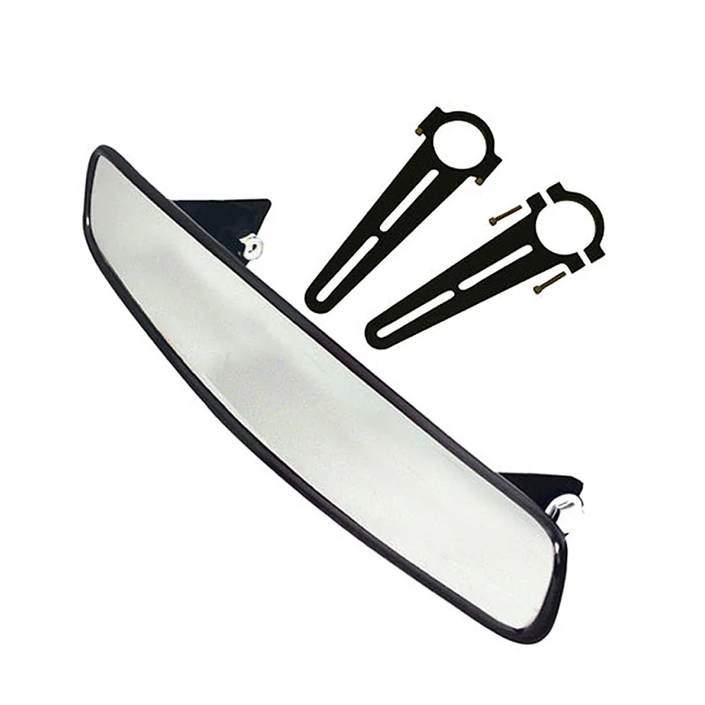 Longacre 14" Wide Angle Mirror Kit, Roll Bar Size: 1 3/4" - Long Brackets