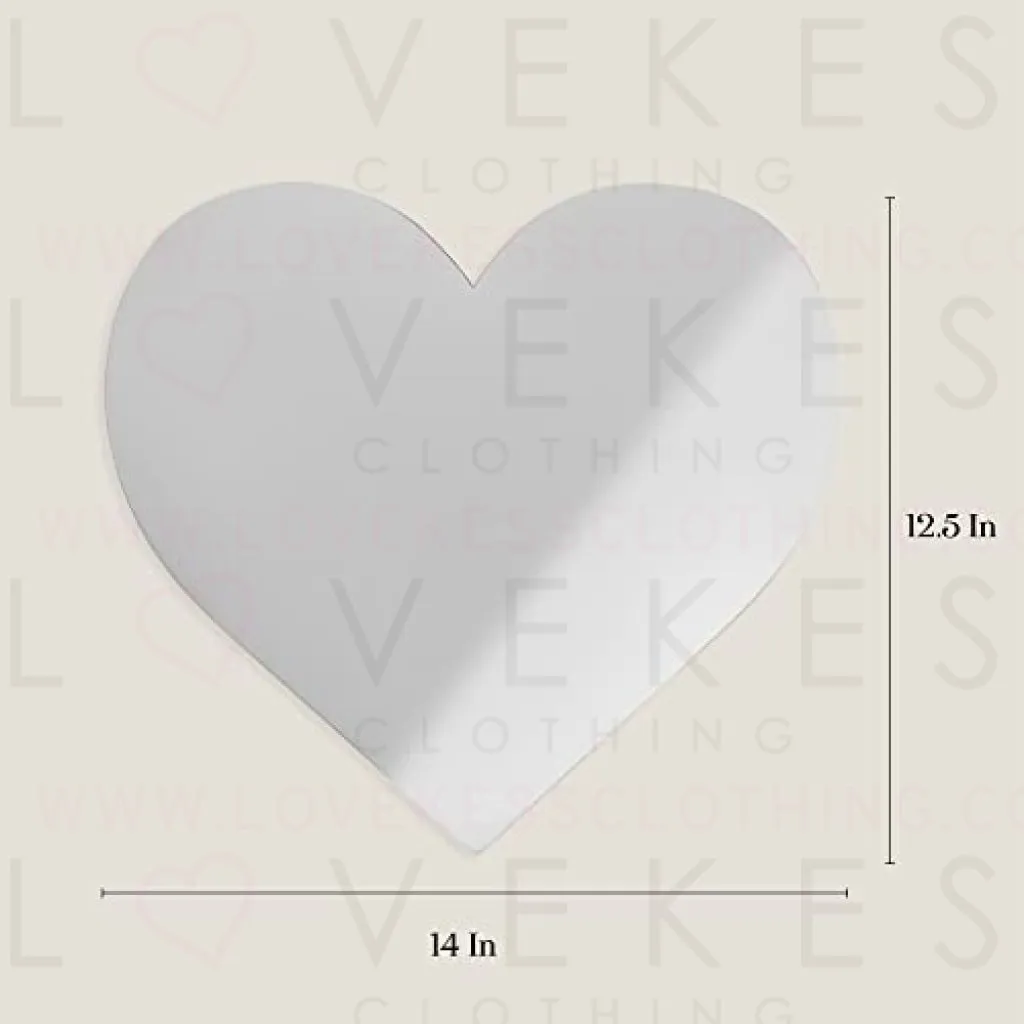 Lunar Sol Heart Mirror for Wall - Heart Mirror with Chic Boho Aesthetic for Urban Bedroom Vanity or Makeup Table - Durable Lightweight and Safe Acrylic Coquette Room Decor (12.5’ x 14’, Silver)
