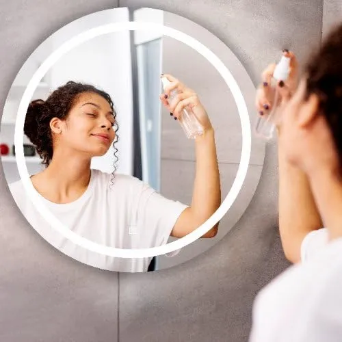LUPPRA Round Wall Mounting Mirror with Light |Bathroom Mirror,Venity Mirror,Smart Mirror Size 24X24 inch| LED Mirror 3 Tone (Cool White, Natural White, Warm White).
