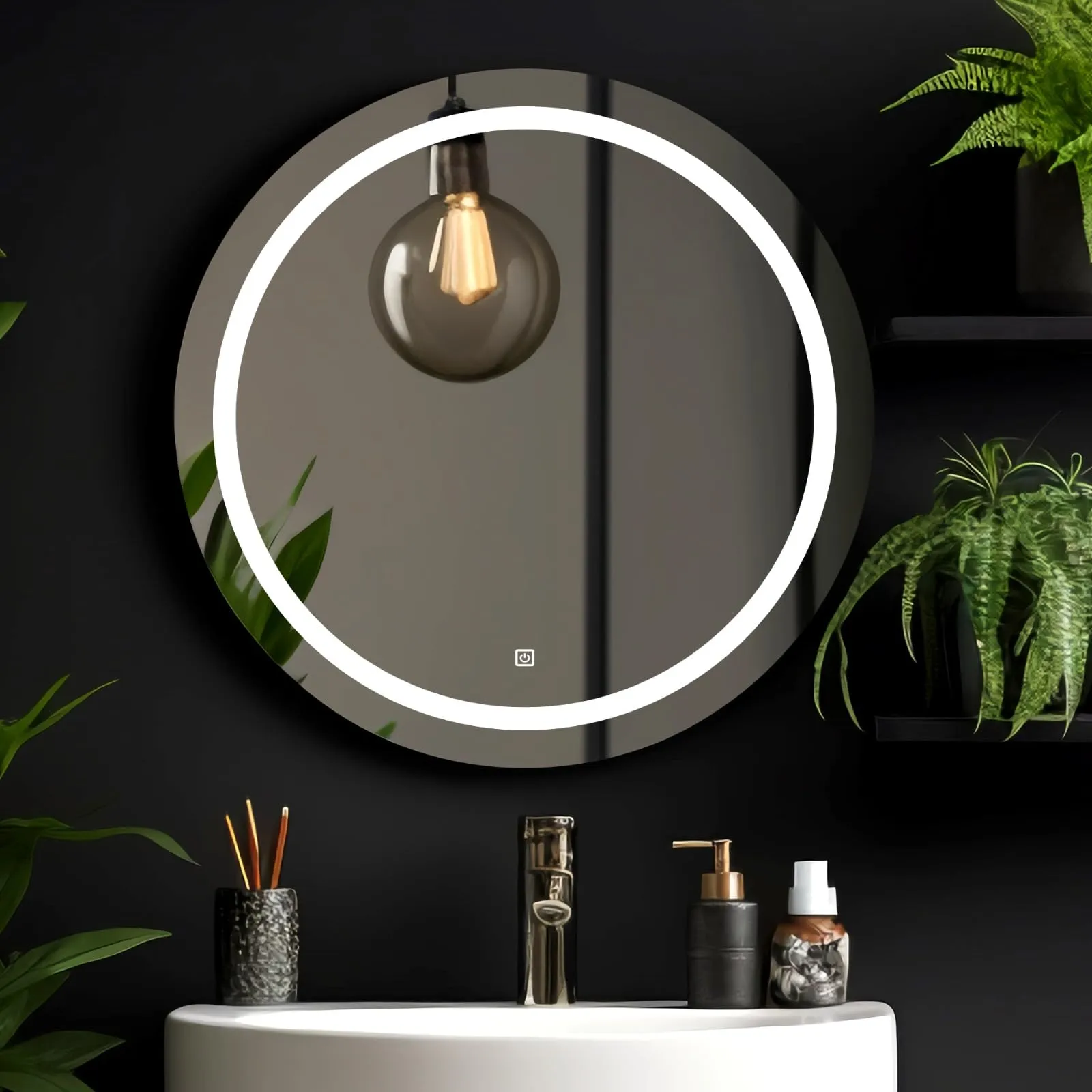 LUPPRA Round Wall Mounting Mirror with Light |Bathroom Mirror,Venity Mirror,Smart Mirror Size 24X24 inch| LED Mirror 3 Tone (Cool White, Natural White, Warm White).