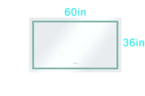 Luxurious 60in Frameless LED Vanity Mirror with Smart Touch