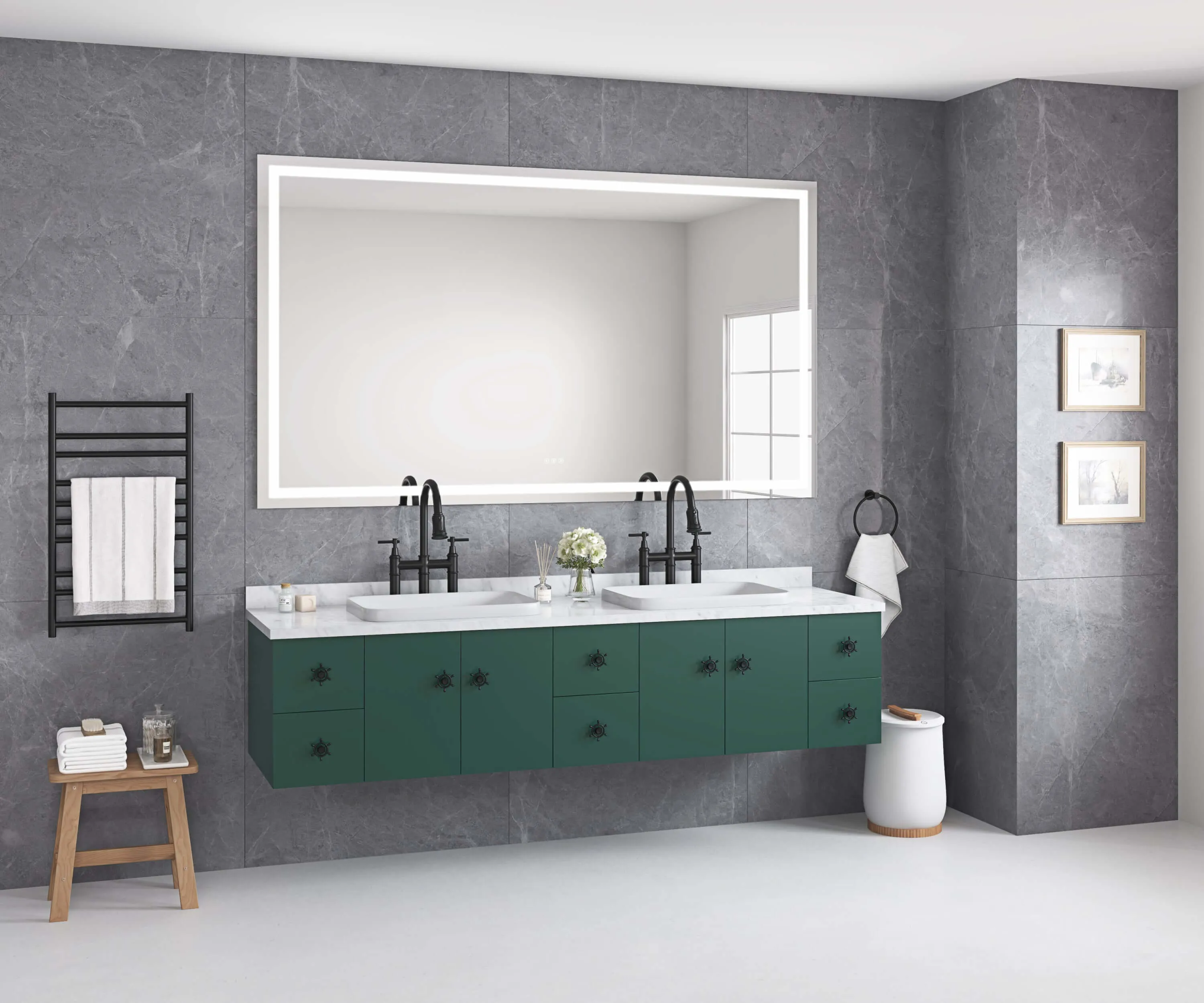 Luxurious 60in Frameless LED Vanity Mirror with Smart Touch