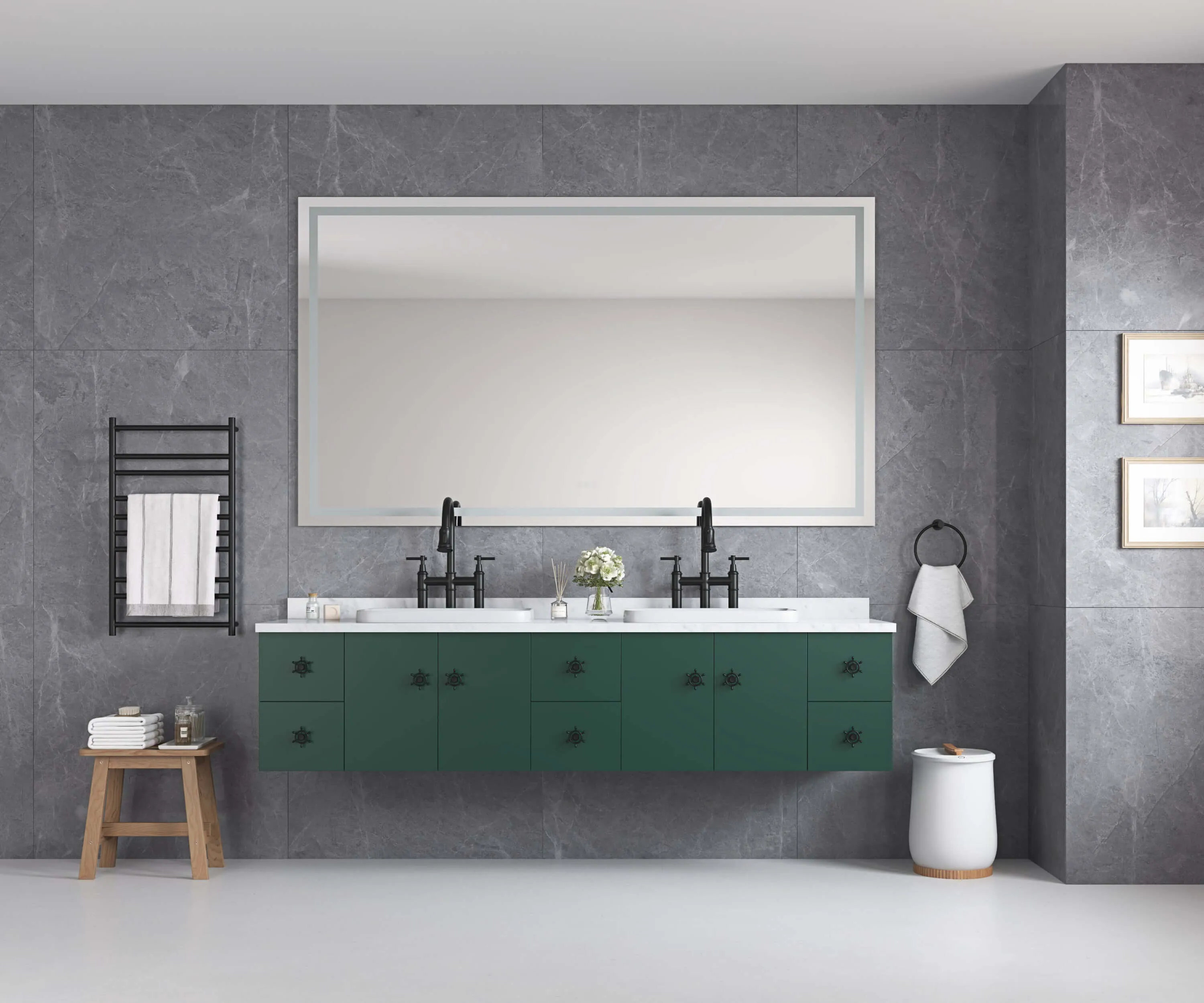 Luxurious 60in Frameless LED Vanity Mirror with Smart Touch