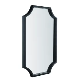 Metal Framed 16x24 Inch Black Scalloped Mirror  Small Rectangle Decorative