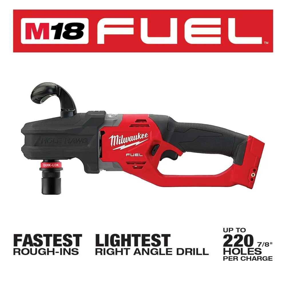 Milwaukee 2808-80 M18 FUEL 18V HOLE HAWG Right Angle Drill - Bare Tool, Recon