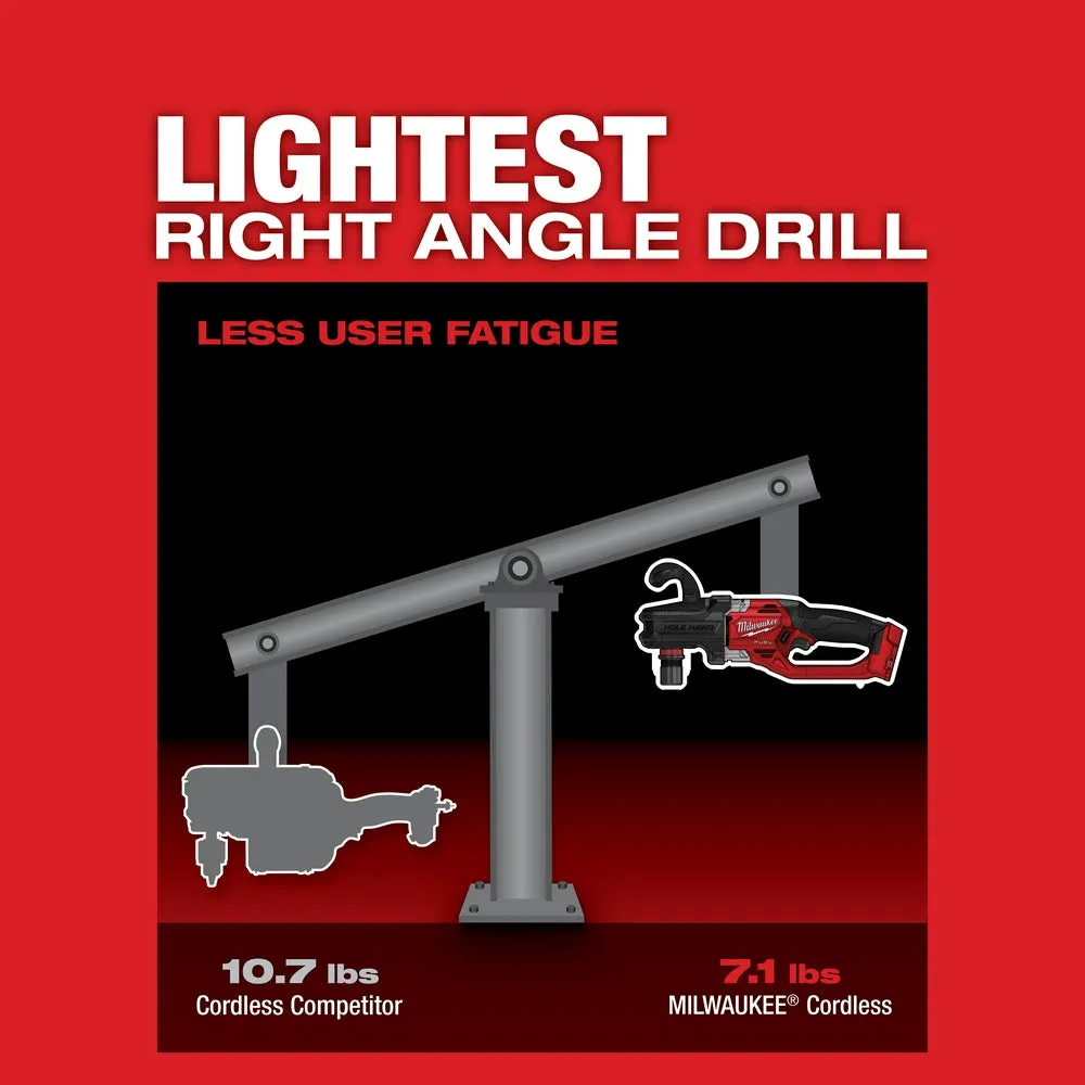 Milwaukee 2808-80 M18 FUEL 18V HOLE HAWG Right Angle Drill - Bare Tool, Recon