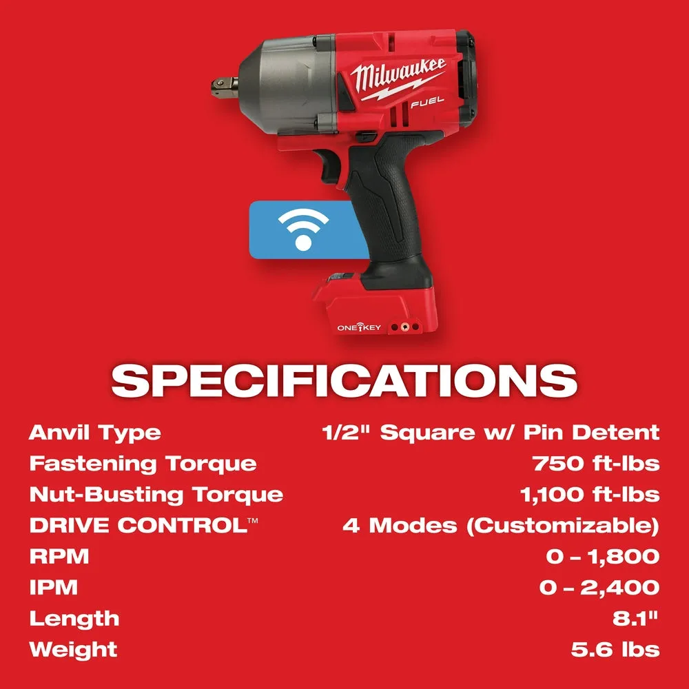 Milwaukee 2862-22R M18 FUEL 18V 1/2" High Torque Impact Wrench Pin Detent Kit