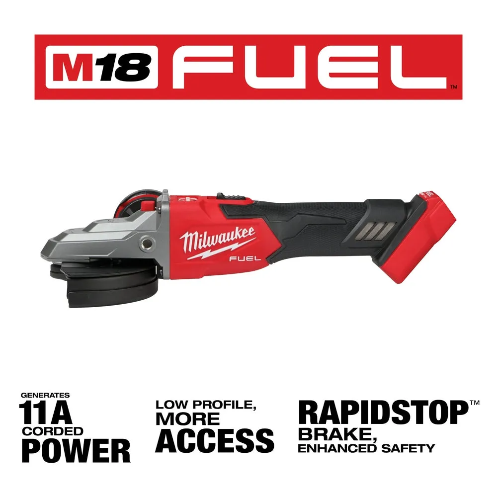 Milwaukee 2887-80 M18 FUEL 18V 5" Flathead Braking Grinder - Recon - Bare Tool