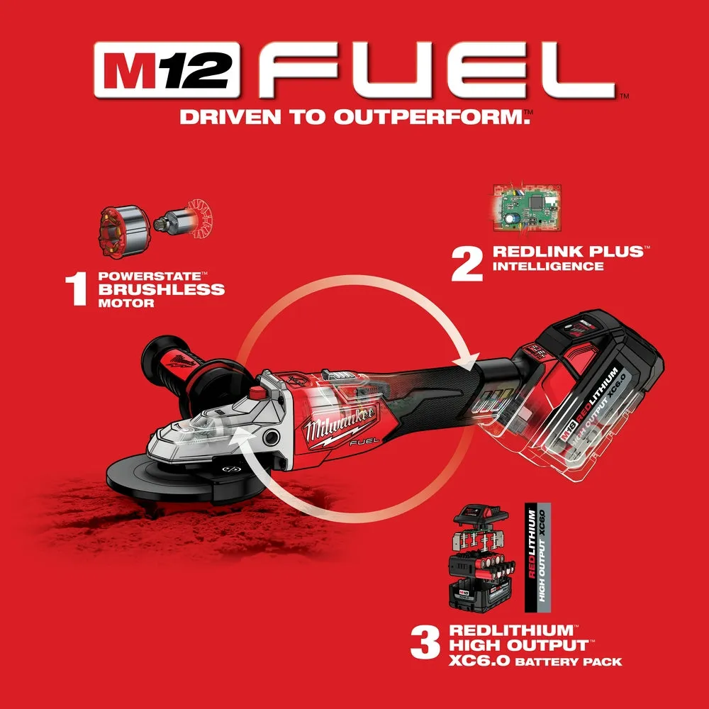 Milwaukee 2887-80 M18 FUEL 18V 5" Flathead Braking Grinder - Recon - Bare Tool