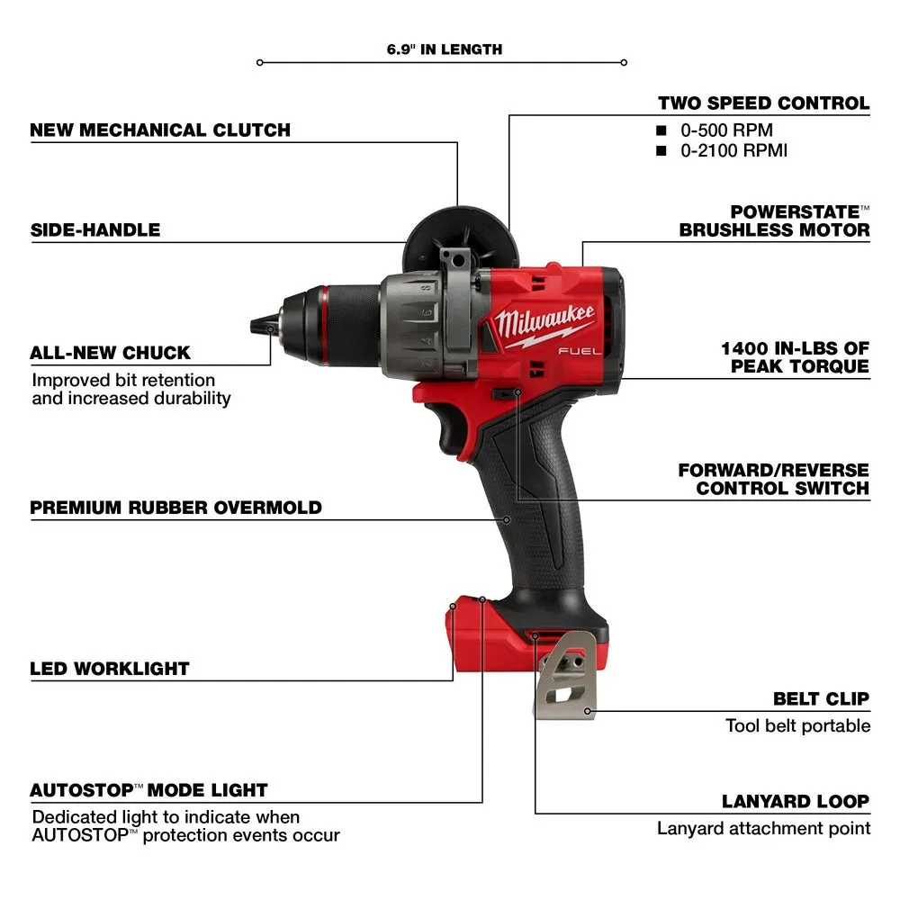 Milwaukee 2904-20 M18 FUEL 18V 1/2" Cordless Hammer Drill/Driver - Bare Tool