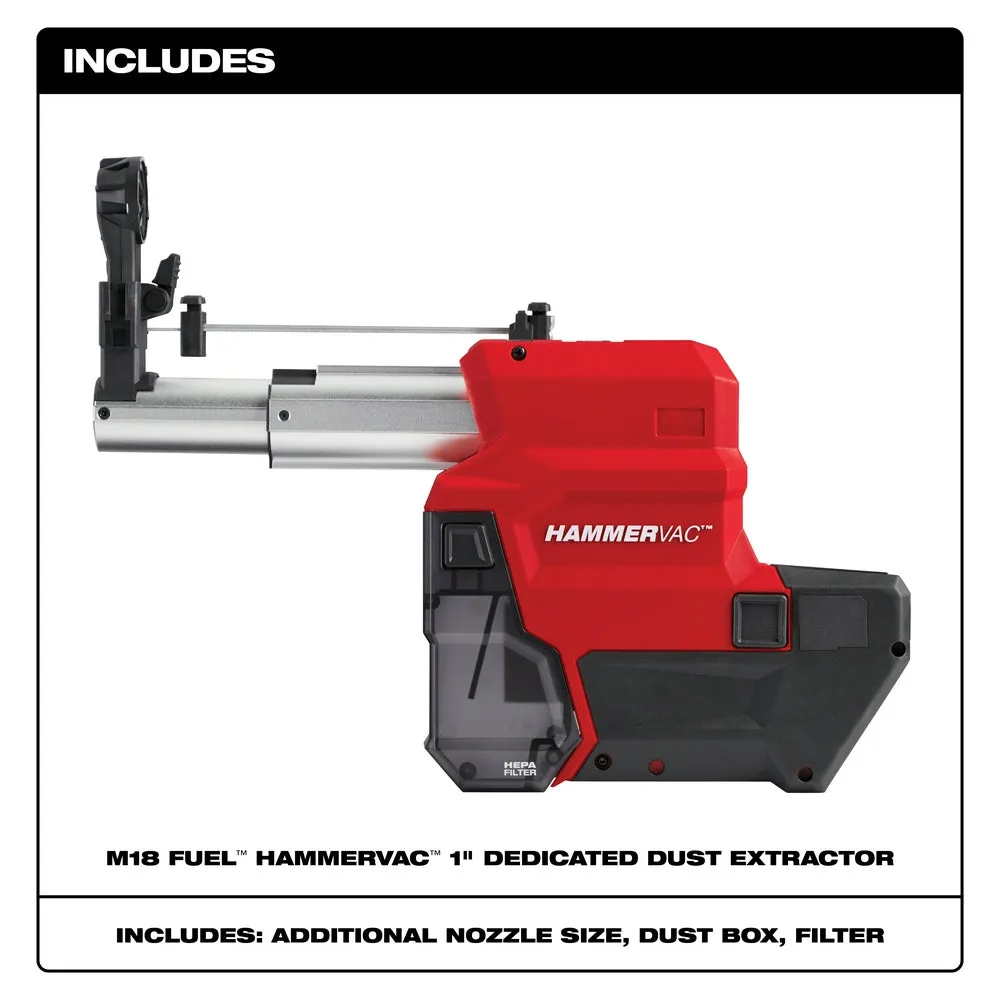 Milwaukee 2912-DE M18 FUEL HAMMERVAC 1" Dedicated Dust Extractor - Bare Tool