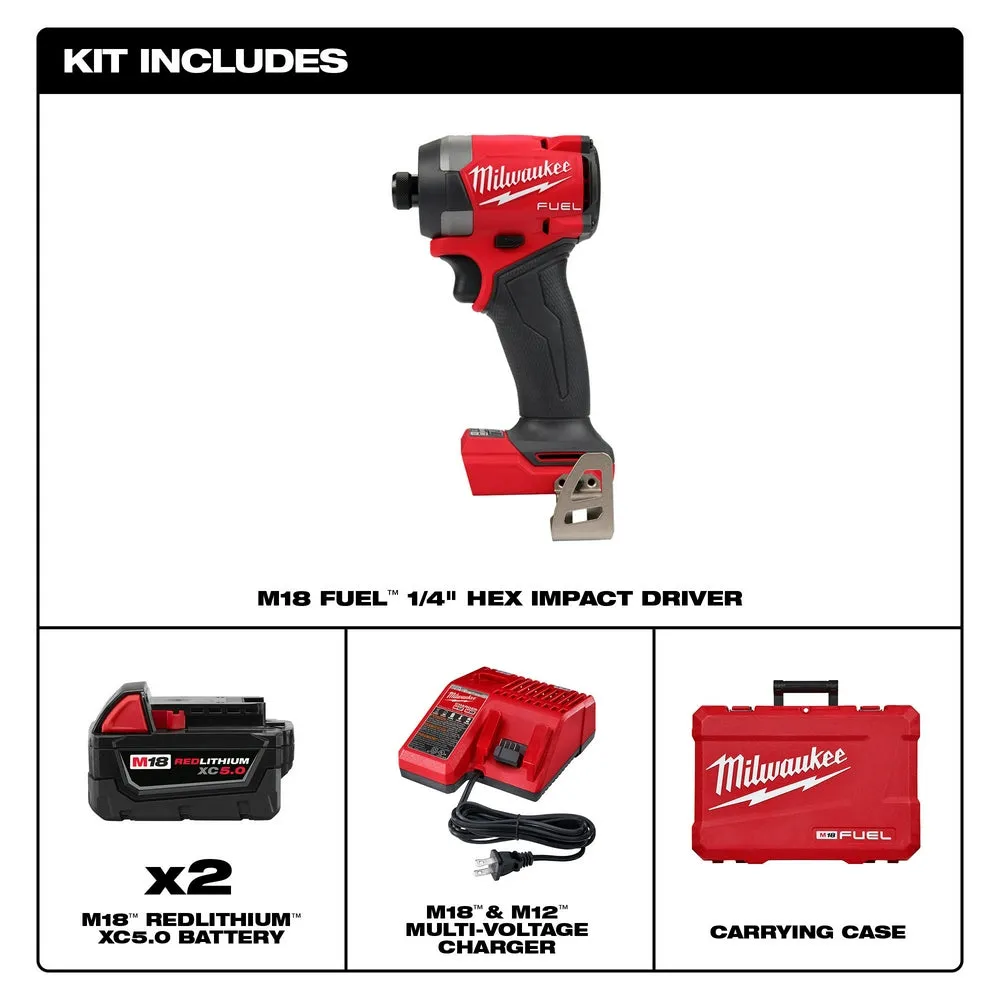 Milwaukee 2953-22 M18 FUEL 18V 1/4" Hex Cordless Li-Ion Impact Driver Kit