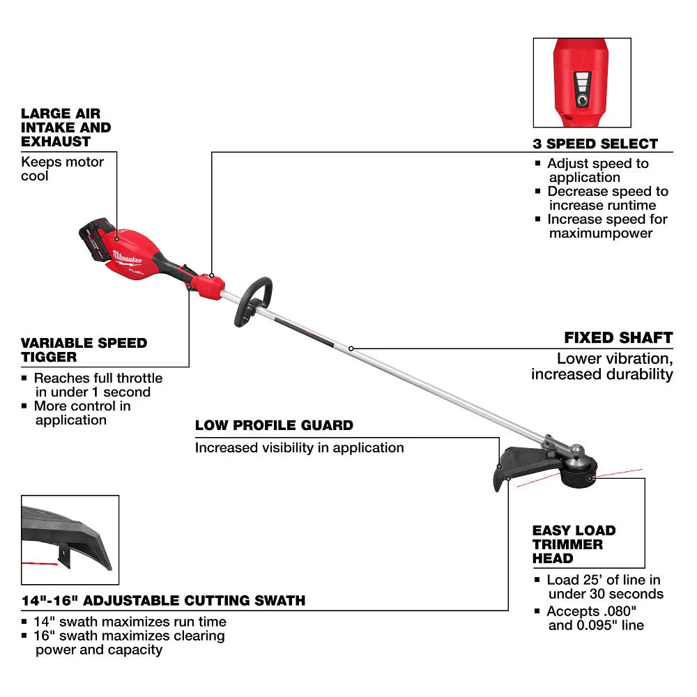Milwaukee 3046-21HD M18 FUEL 18V 16" String Trimmer Kit