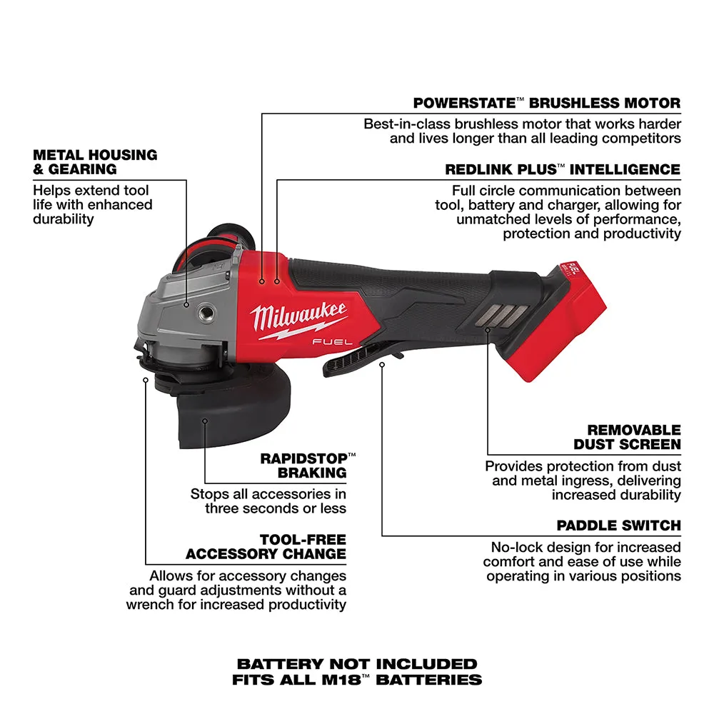 Milwaukee 3697-22GR M18 FUEL 18V Cordless Drill / Driver Kit w/ M18 FUEL Grinder