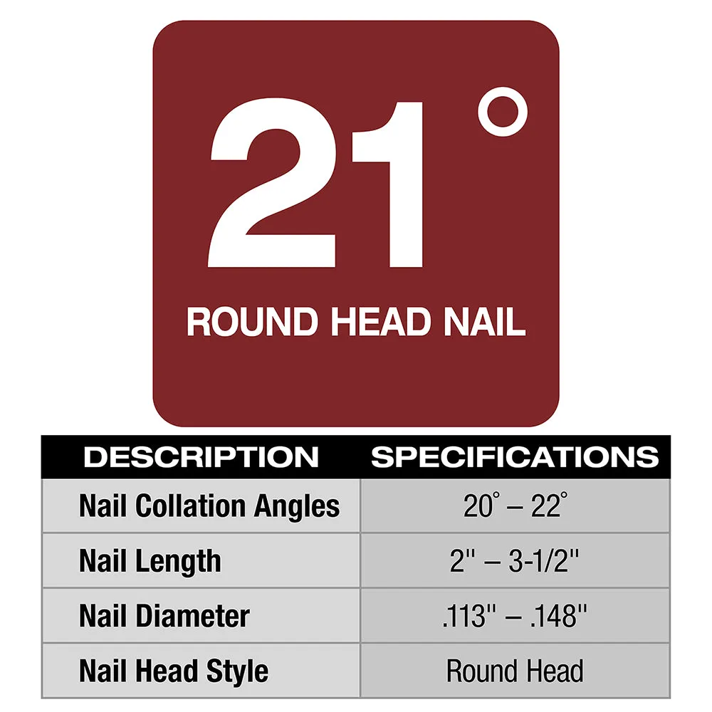 Milwaukee 48-08-2744 M18 FUEL 21 Degree Framing Nailer Extended Magazine