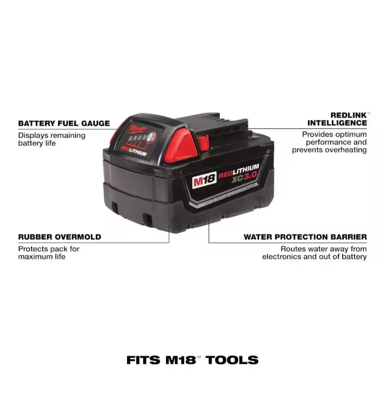 Milwaukee M18 Extended Capacity 3.0 Ah Battery Pack