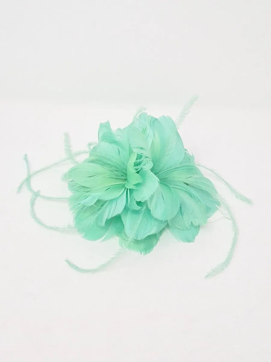 Mint Green Feather Slide Fascinator