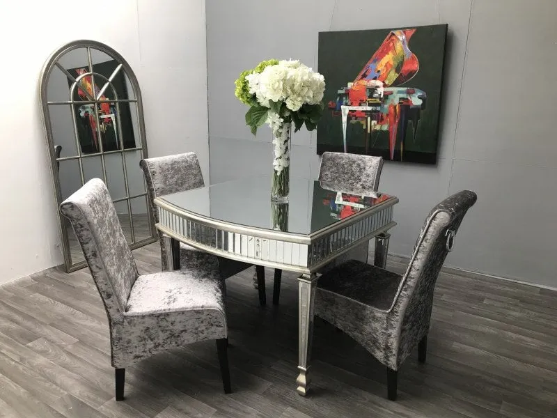 Mirrored Dining Table » Half Moon Shape