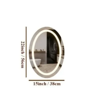 Modern Designed LED Oval Smart Touch Bathroom Mirror