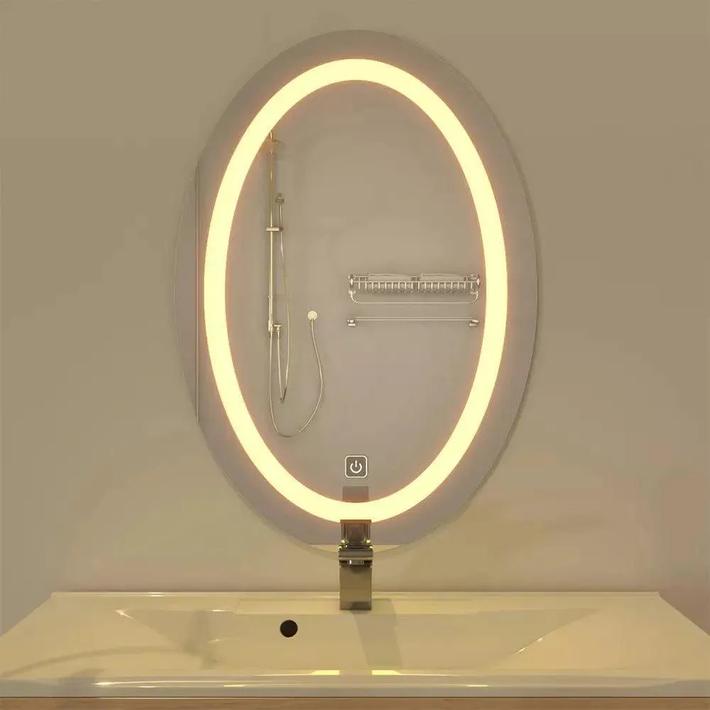 Modern Designed LED Oval Smart Touch Bathroom Mirror